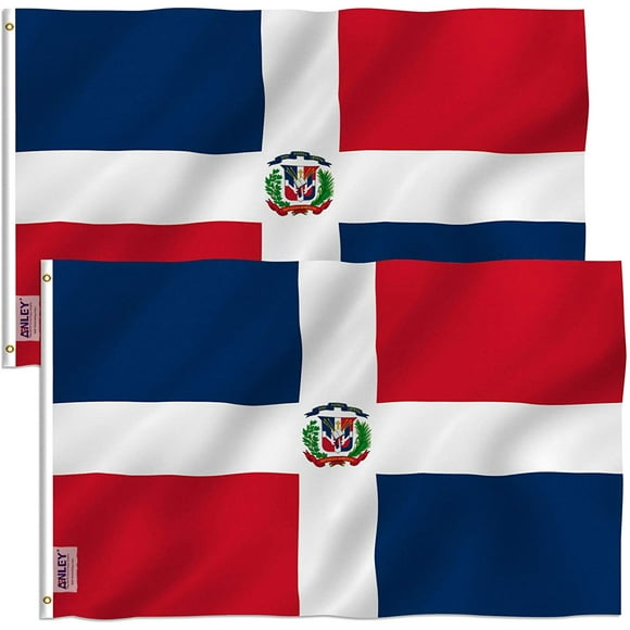 ANLEY Pack of 2 Fly Breeze 3x5 Foot Dominican Republic Flag - Dominican National Flags Polyester