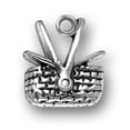 thumbnail image 1 of Sterling Silver 18" Unisex 1.5mm Box Chain Partially Open Picnic Basket Pendant Necklace, 1 of 2
