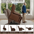 thumbnail image 5 of Poshby Dual Motor Lift Recliner Chair with Massage, Heat, Faux Leather For Living Room, Brown, 5 of 9