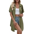 thumbnail image 3 of TaTaai Women Solid Loose Fit Jacket Long Sleeve Lapel Casual Outwear Ladies Daily Commute Festival Wear Lightweight Breathable No Fading Elegant Stylish Coat Gift, 3 of 8