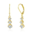 thumbnail image 2 of Lancharmed Women's Earrings White Zirconium Dangle 14K Gold Plated Earring Gifts for Women, 2 of 7