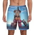 thumbnail image 2 of Picia Elephant Sits pattern Mens Swim Trunks with Compression Liner Stretch Beach Shorts Quick Dry with Zipper Pockets No-Chafing Board Shorts-X-Large, 2 of 9