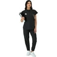 thumbnail image 4 of Hanes Women's Top with Mandarin Collar, Moisture-Wicking Stretch Scrub Shirt, New Ebony, S, 4 of 6