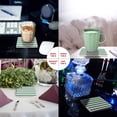 thumbnail image 2 of RYLABLUE Green and White Stripe Set of 8 Coaster for Drinks, Absorbent Ceramic Stone Coasters Cup Mat with Cork Base for Home Kitchen Room Coffee Table Bar Decor, 2 of 4