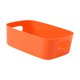 thumbnail image 1 of Caja de almacenamiento de escritorio, contenedor con asa, contenedor de almacenamiento, organizador de cosméticos apilable, cesta de almacenamiento de Naranja, 1 of 6