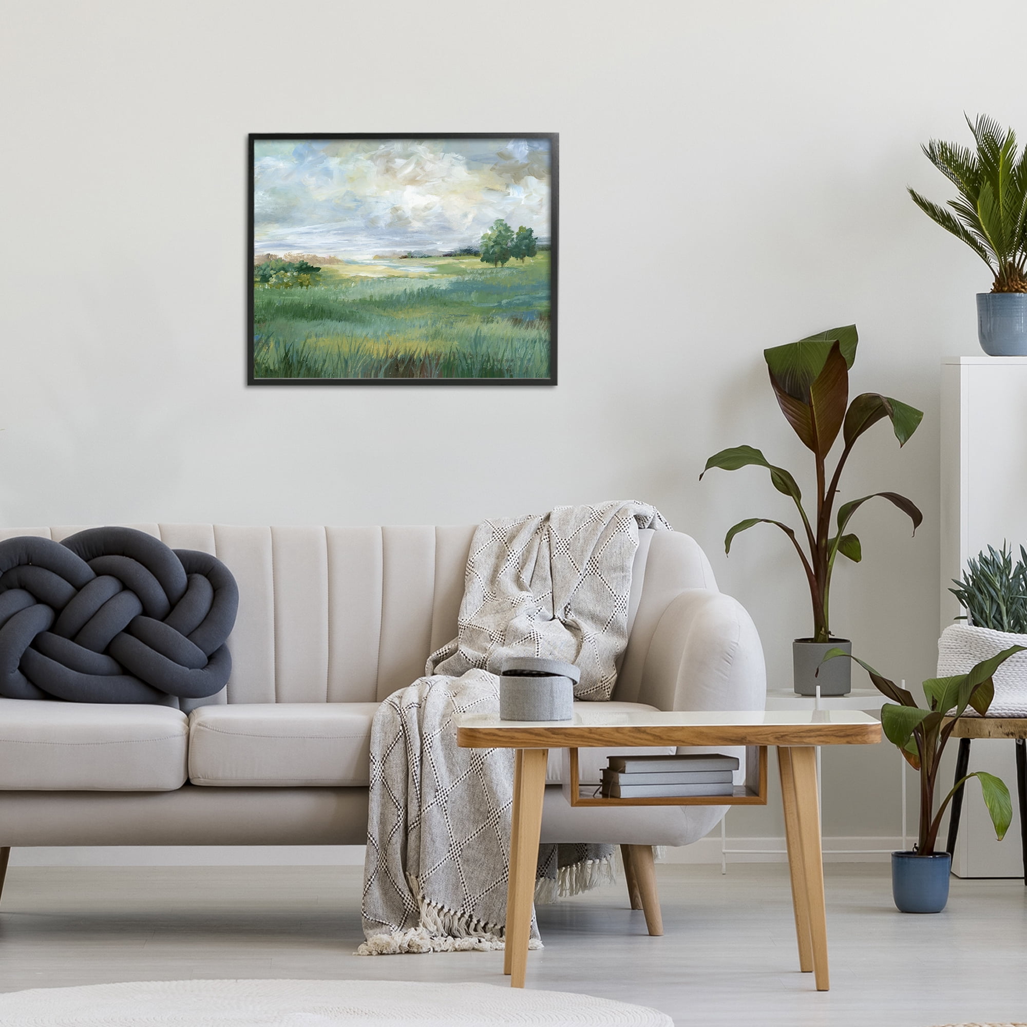 Stupell Industries Idyllic Field at Dawn Black Framed Giclee Art, design by Nan