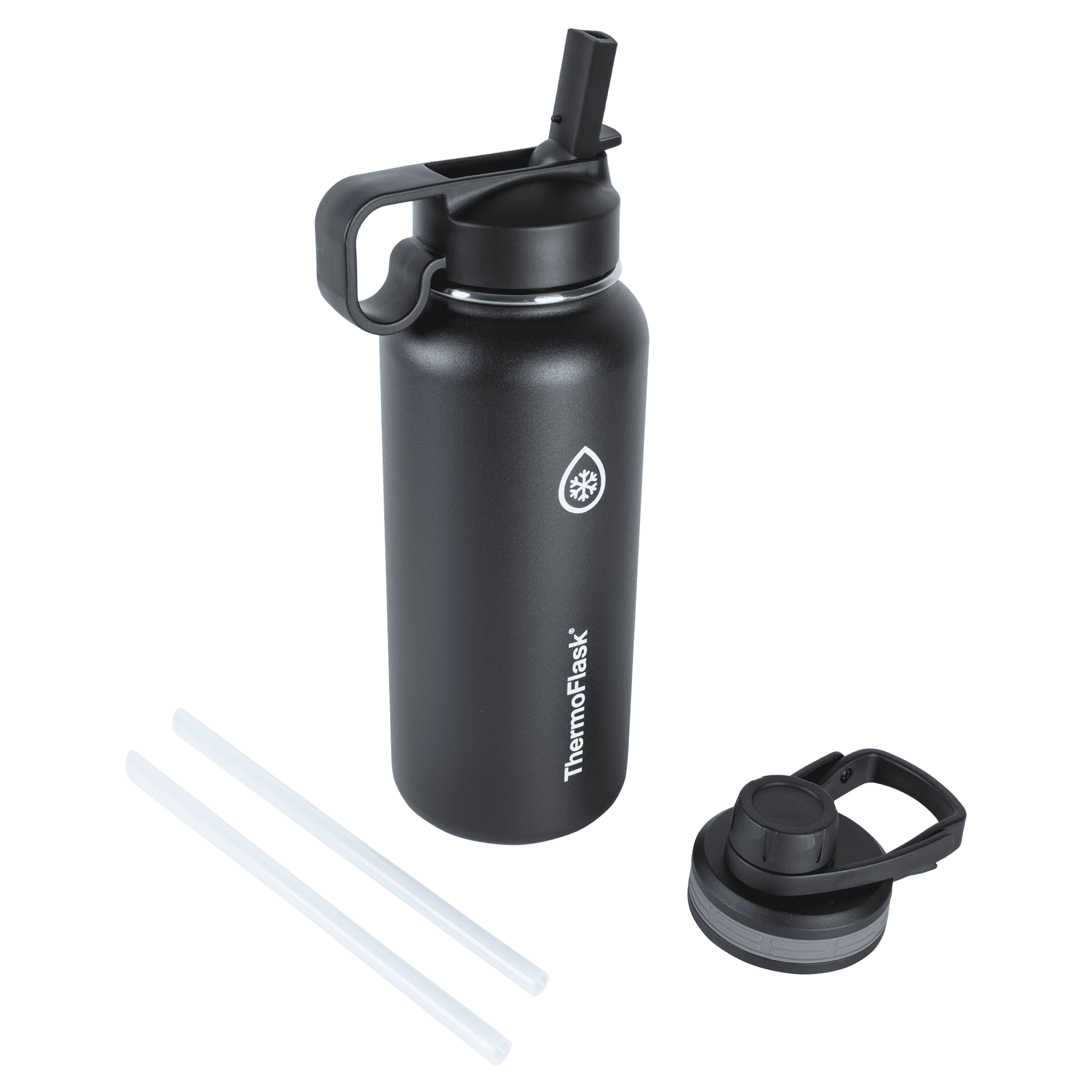 Grey Insulated Water Bottle 32oz with Handle 
