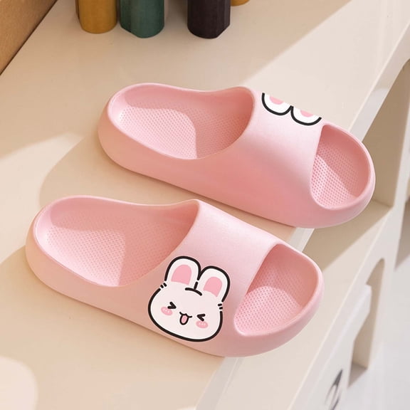 ITSAME Slippers for Girls, Quick-Dry Comfy Anti-Slip Thickened Summer Bathroom Shower Open Toe Slippers Pink 12-12.5(Little Kids)