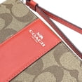 thumbnail image 5 of Coach Women's Small Corner Zip Wristlet in Signature Canvas (Khaki / Miami Red), 5 of 5