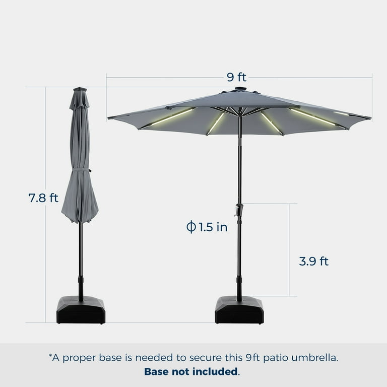 https www.groupon.com deals gs-9-solar-powered-led-lighted-patio-umbrella Blissun 9 ft Solar Umbrella 32 LED Lighted Patio Umbrella Table Market Umbrella with Tilt and Crank Outdoor Umbrella for Garden, Deck, Backyard, Pool and Beach (Navy Blue) : Patio 10ft Solar LED Patio Umbrella with 24 Lights This solar LED patio umbrella combines durable outdoor shade with built Maypex 9-foot Solar Led Lighted