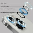 thumbnail image 3 of for iPhone 13/13 mini Camera Lens Protector, 2 PCS Dual Camera Protective Film Cover Shield, Metal Cap Ring Frame, HD Glass Face Cover, Anti-Scratch, Case Friendly - Blue, 3 of 5