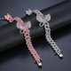 thumbnail image 2 of SZTXJ 1 Pack Butterfly Cuban Bracelets Cuban Link Bracelets Pave Iced Out Crystal Bling Butterfly Bracelets Gold Silver Color Butterfly Bracelet Bangl, 2 of 3