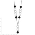 thumbnail image 2 of Sterling Silver Polished & Textured Black Bead Drop Necklace QG2867, 2 of 2