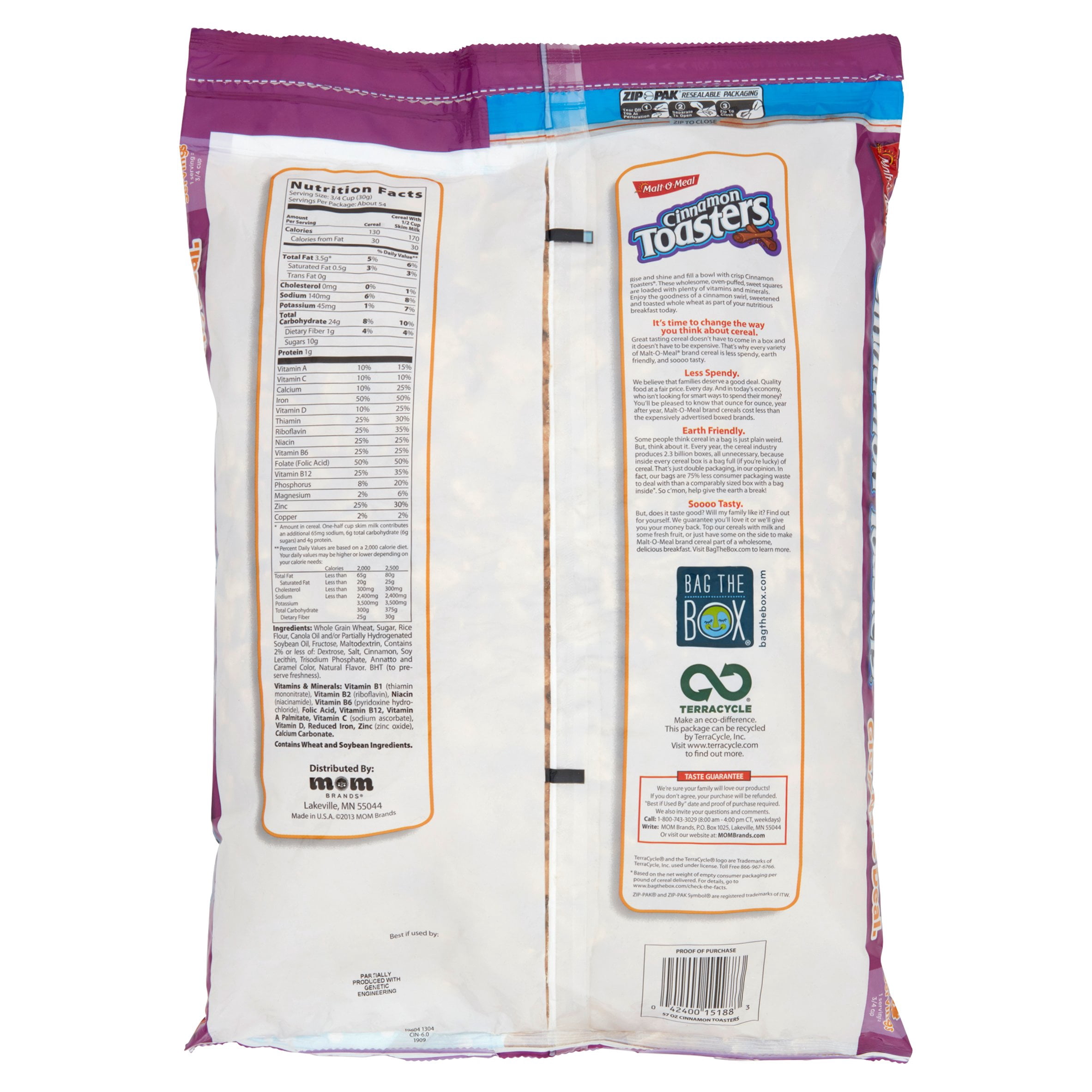 Malt-O-Meal Cinnamon Toasters Gigantic! Cereal, 57 oz