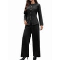 thumbnail image 3 of Conjunto de 2 Piezas de Mezclilla para Mujer, Camisa Y2k, Jeans de Pierna , Pantalones Palazzo y Conjuntos. Traje Negro y Gris L, 3 of 9