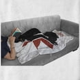 thumbnail image 6 of Yoga Soft Flannel Fleece Throw Blanket, Grunge Display Woman in Lotus Pose the Flower Backdrop Rejuvenation Namaste, Cozy Plush for Indoor and Outdoor Use, 60" x 80", Orange Black White, by Ambesonne, 6 of 6