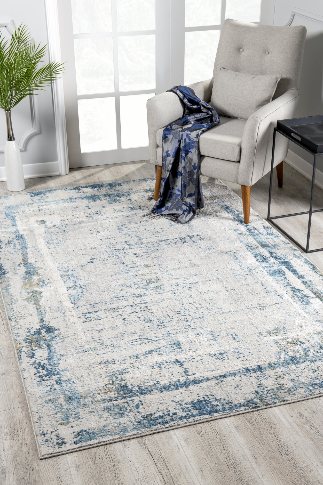 Rug Branch Mirage Modern Area Rug Abstract, Cream Blue ST1094CRBL811