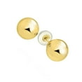 thumbnail image 2 of Jewelstop 14K Real Yellow Gold Stud Ball Earrings, Silicone Covered Gold Pushbacks - 10 Mm, 2 of 5