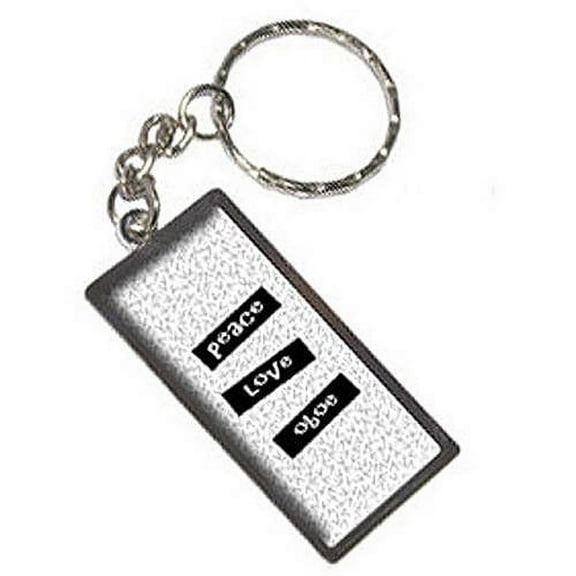 Peace Love Oboe Keychain Key Chain Ring