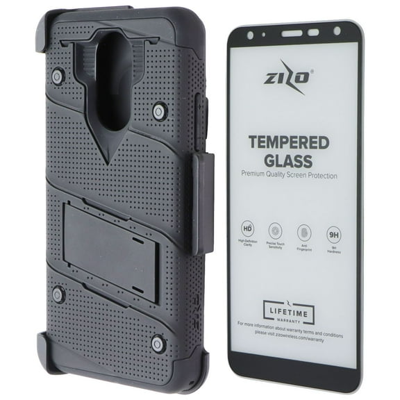 ZIZO Bolt Series Case / Screen / Holster for LG Harmony 3/K40/Solo - Black