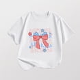 thumbnail image 4 of Jamsmile Toddler Girls Tshirts Summer Playful Bwoknot Print T Shirt Soft Short Sleeve Graphic Cute Little Girls T-Shirts Tops, 4 of 4