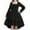 #0009-Black, variant on Favoffer Girls High Low Hem Dresses Princess Skirt with Flared Sleeves for School Party Daily Big Girl Size 4-14 Years