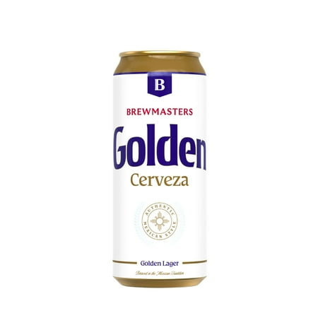 Brewmasters Selection Golden Cerveza Beer, 16 fl oz Single Aluminum Can, 4.4% ABV