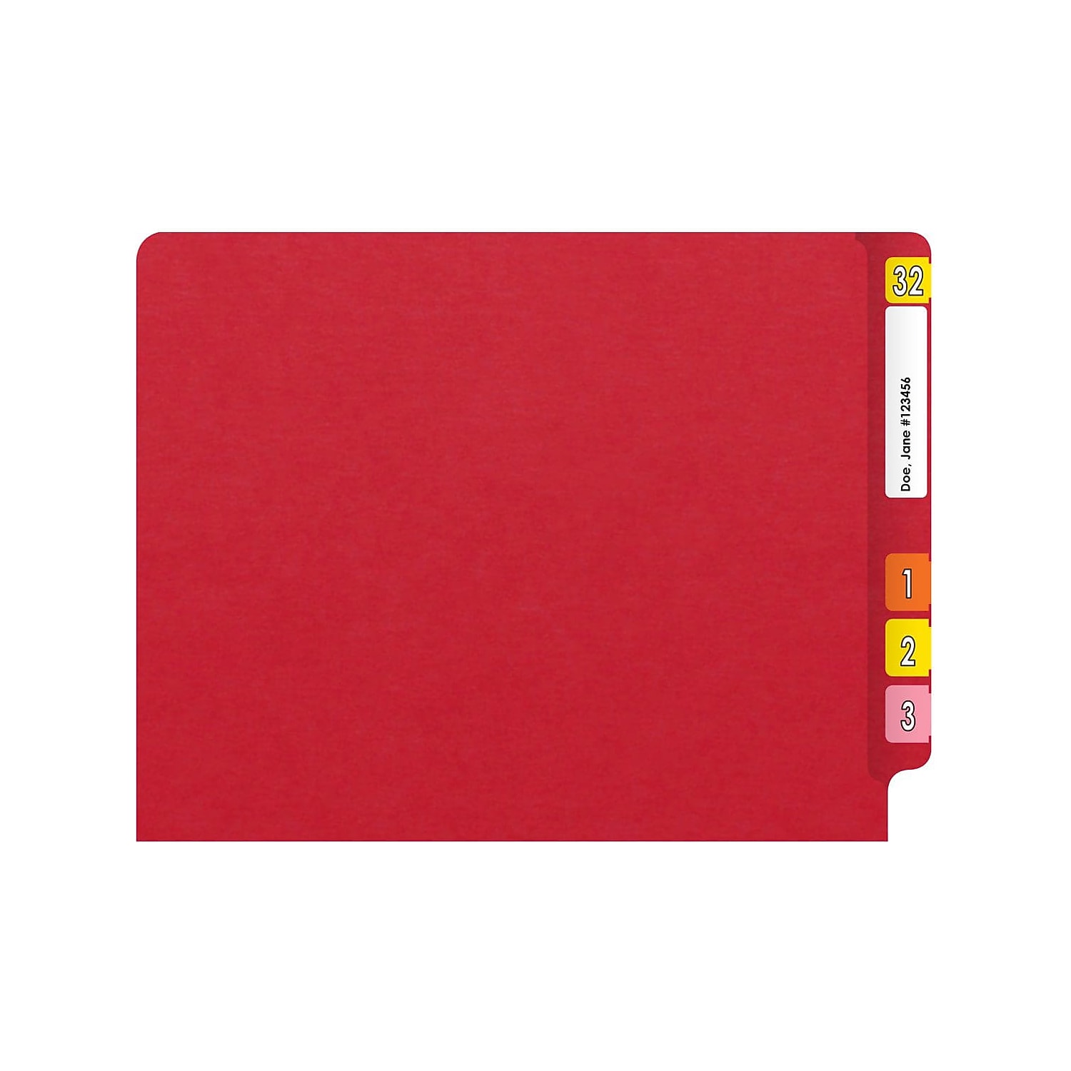 Medical Arts Press Heavy-Duty End Tab File Folder Straight Cut Letter-Size Red 40/Box (S-09458-RED)