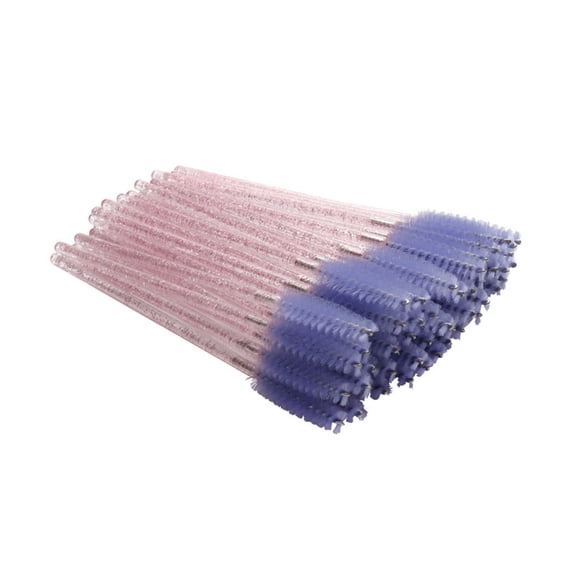 Vogacara Paquete de 50 cepillos para pestañas, accesorios multicolores para mujeres, varitas dulces para el Día de San Valentín, pinzas para Pinceles de maquillaje y herramientas Púrpura claro