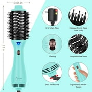 Hair Dryer Brush Blow Dryer in One, Aima Beauty Oval Hot Air Brush with Negative Ion&1100W, Green