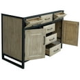 thumbnail image 4 of Infurniture 48"Rustic Solid Fir Single Sink Iron Frame Vanity in Driftwood Finish with Marble Top-No Faucet Carrara White Marble Top, 4 of 5