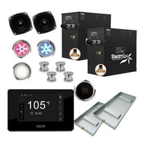 Black Series 24kW Steam Bath Generator with Continuous Steam Plus Quick Start Tech and Auto Drain in Polished Chrome