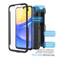 thumbnail image 3 of Njjex Phone Cases for Samsung Galaxy A15 6.5" 5G 2024, [Buit-in Temerped Glass Screen Protector] Combo Holster Belt Clip [Heavy Duty] [Kickstand] Full-Body Rugged Holster Case（Black), 3 of 8