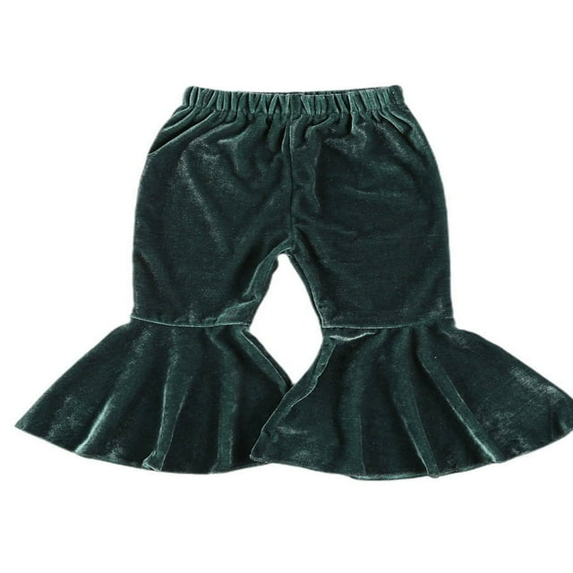 Pantalon Évasé en Velours pour Tout-Petits, Enfants, Bébé Fille, Leggings à Volants, Pantalon Long d'Automne
