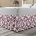 thumbnail image 1 of Pink Floral Bed Skirt, Feminine Botanical Pattern Blossoming Flowers, Elastic Bedskirt Dust Ruffle Wrap Around for Bedding Decor, 4 Sizes, Fuchsia Baby Pink, by Ambesonne, 1 of 2