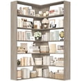 thumbnail image 6 of Homfa 6-Tier Corner Bookcase, L-Shaped Bookshelf with Baffle, Storage Display Rack for Office Living Room, Gray, 6 of 7