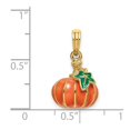 thumbnail image 2 of 14k Gold 3-d Orange Pumpkin With Enamel Halloween Charm 18.7x11.7mm Wide Pendant Necklace for Women, 2 of 2