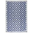 thumbnail image 3 of MSRUGS Courtyard Collection Trellis Design Blue/White Reversible Indoor/Outdoor Mat Area Rug with Bag - 9' x 12', 3 of 5