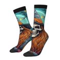 thumbnail image 1 of Balery Cartoon Pumpkin Skull Calcetas Largas con Estampado para Hombre y Mujer – Suaves y Transpirables, Talla Única (US 5-11), 1 of 6