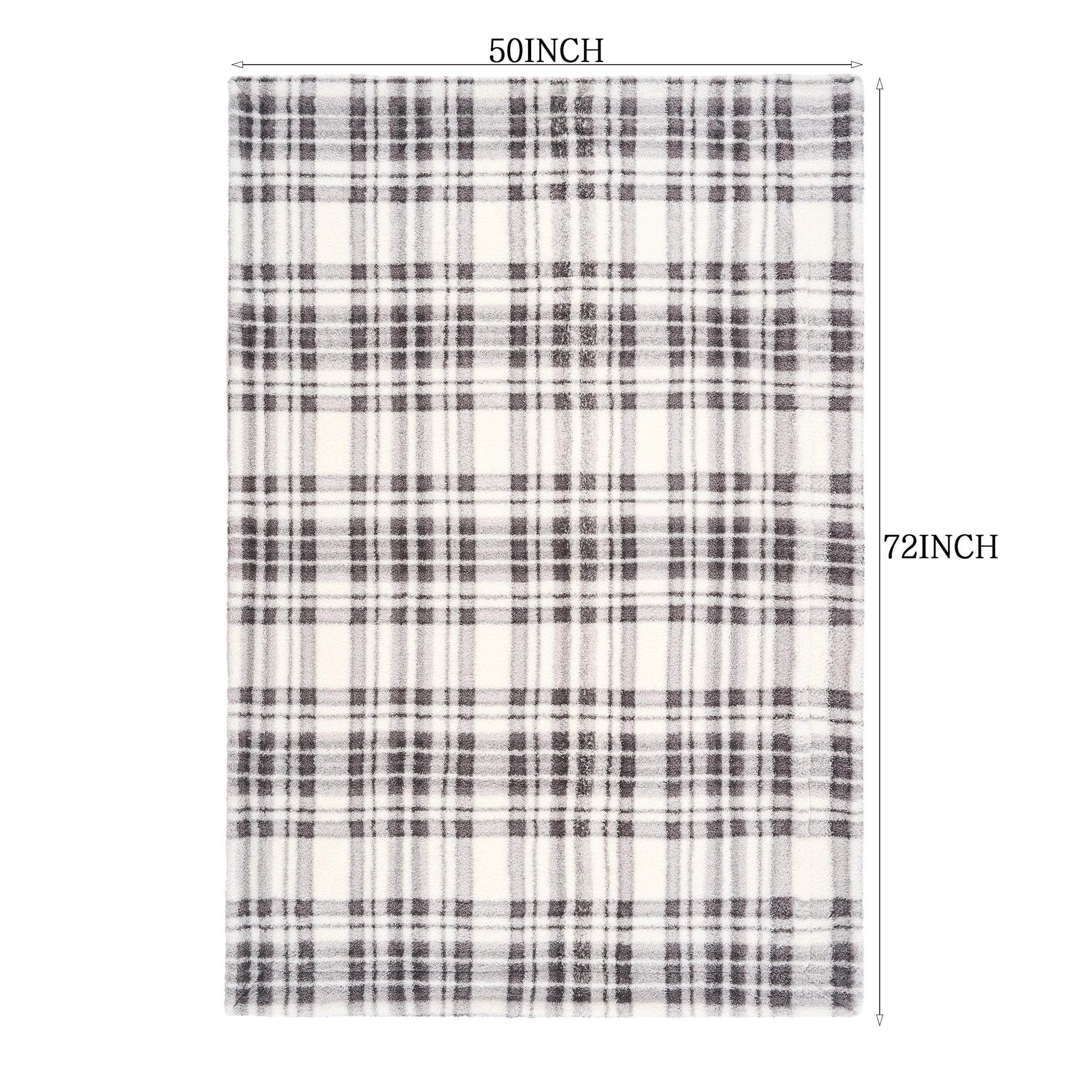 Evergrace Cozy Christmas Throw Gray Check 50"x72"