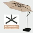 thumbnail image 6 of Ainfox 10ft Cantilever Offset Patio Umbrella with Sandbags Weighted Base and Cross Base - Outdoor Market Umbrella, Easy Tilt Adjustment,Khaki, 6 of 7