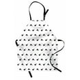 thumbnail image 1 of Whales Apron, Marine Theme Monochrome Simplistic Fish Motifs Pattern on Plain Backdrop, Unisex Kitchen Bib with Adjustable Neck for Cooking Gardening, Adult Size, Charcoal Grey White, by Ambesonne, 1 of 4