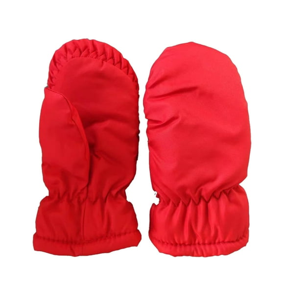 BESTSKY Kids Gloves Fleece-Lined Cozy Kids Gloves Winter Anti-Slip Grip Gloves for Kids,Red