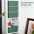 thumbnail image 4 of 4 Pcs Storage Bins with Lids Plastic Stackable Containers for Organizing Shelves Christmas Ornament Box Baskets(Green,Small), 4 of 4
