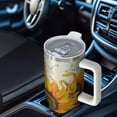 thumbnail image 4 of 40 oz Sunflower Tumbler Vacuum Insulated Stainless Steel Cup with Handle Flip Straw Lid Leak Proof Travel Must Have Mug Gift for Men Women, 4 of 5