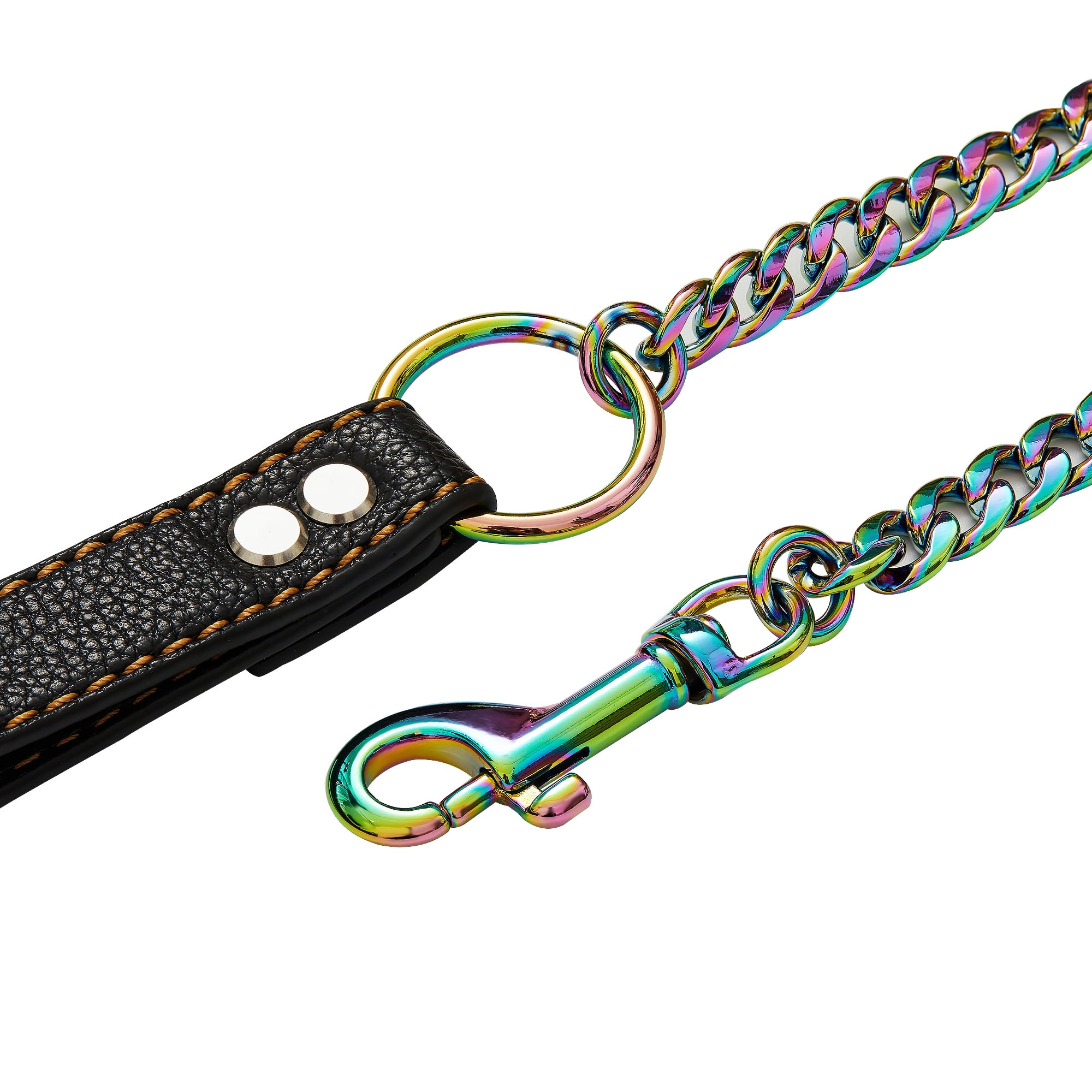 W/W Lifetime 4.3ft Strong Chew-Proof Metal Steel Multicolor Training Walking Pet Dog Chain Leash