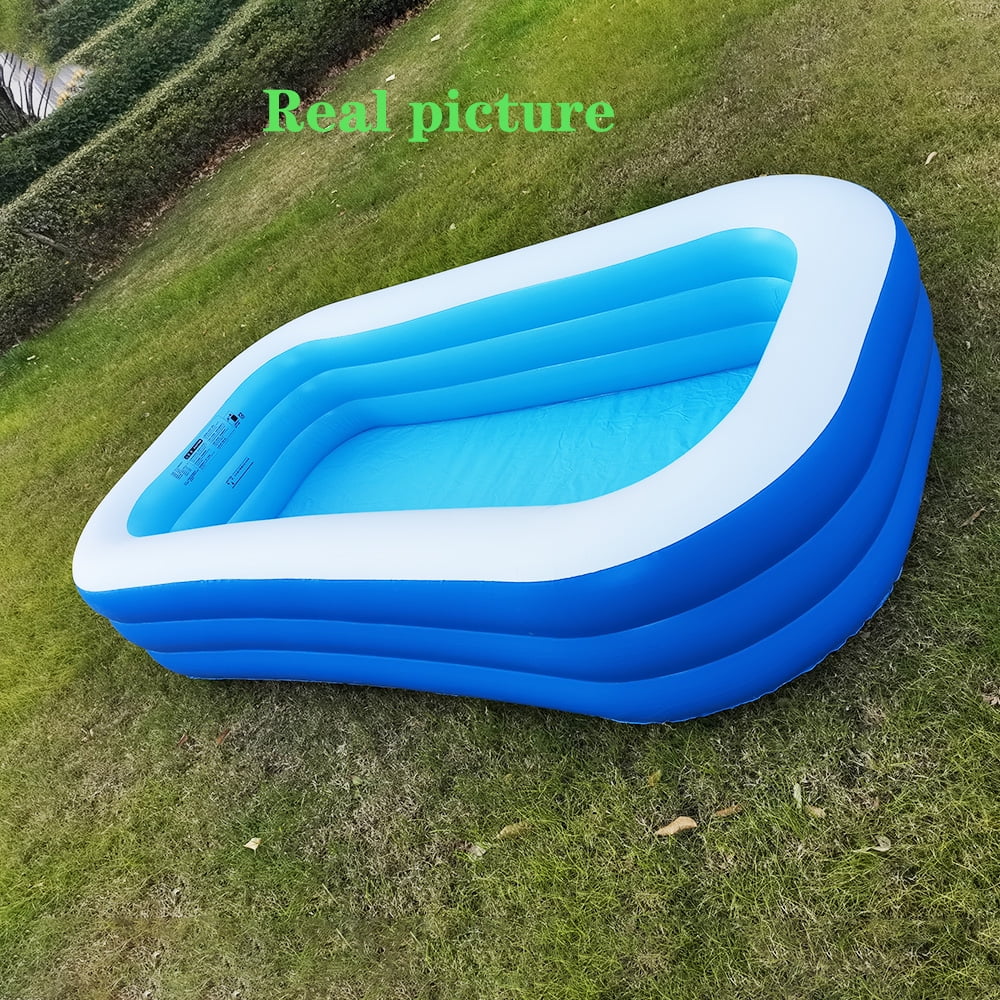 Inflatable Swimming Pool, 98’’ × 55’’ × 20.5’’ Large & Thickened Family Swimming Pool for Garden, Outdoor, Backyard, Suitable for Adults and Family