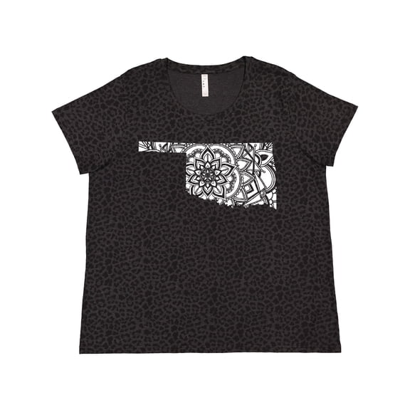 Inktastic Oklahoma Silhouette Mandala Women's Plus Size T-Shirt
