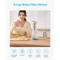 thumbnail image 2 of VEVOR Water Filter Pitcher 6 Cup Glass Water Filtration Pitcher 211 Gallons No BPA, 2 of 9