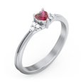 thumbnail image 3 of Birthstone Heart Ring with Shoulder Accents - Ruby (July), 3 of 4